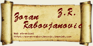 Zoran Rabovjanović vizit kartica